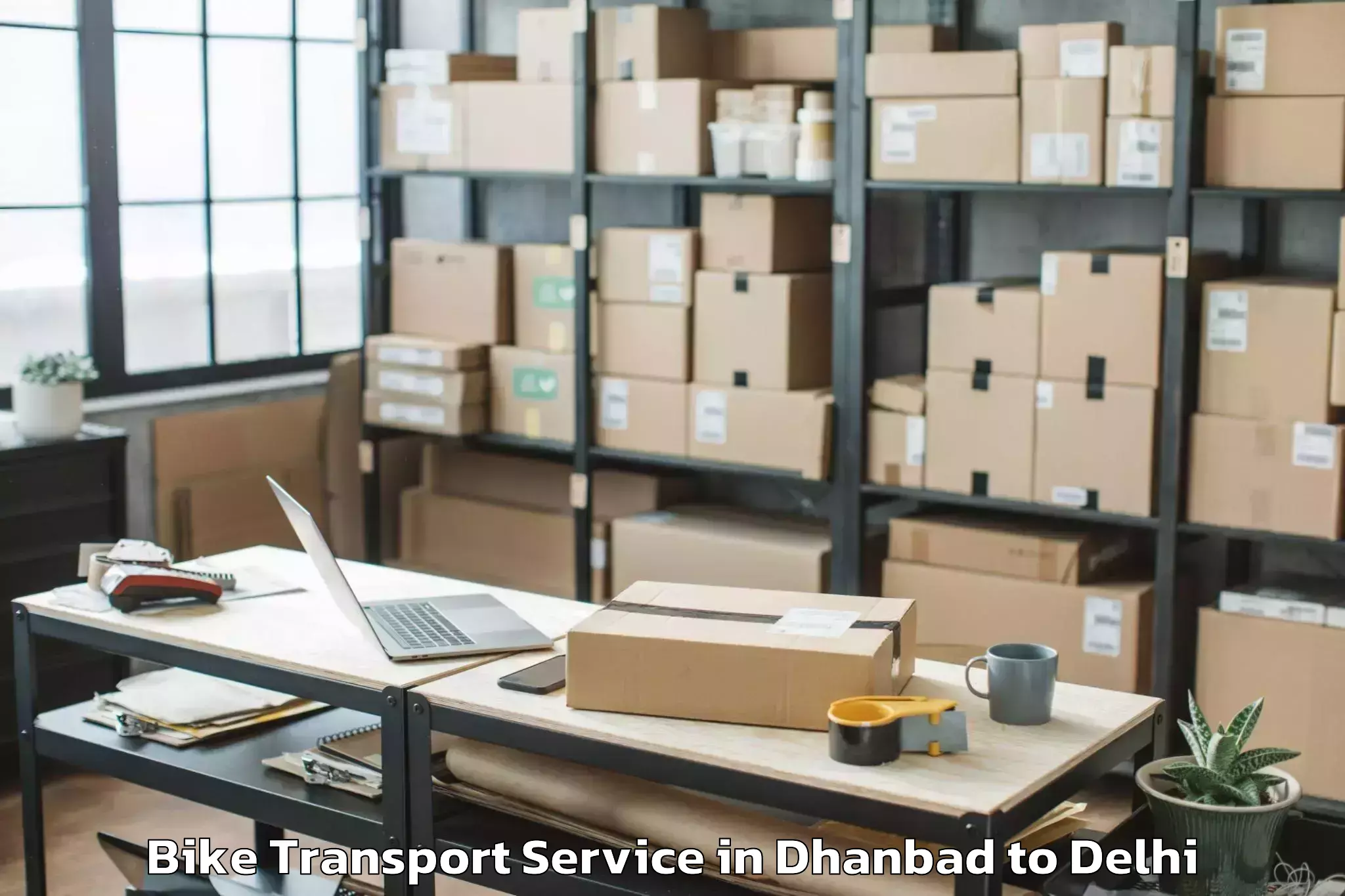 Top Dhanbad to Dlf Emporio Mall Bike Transport Available